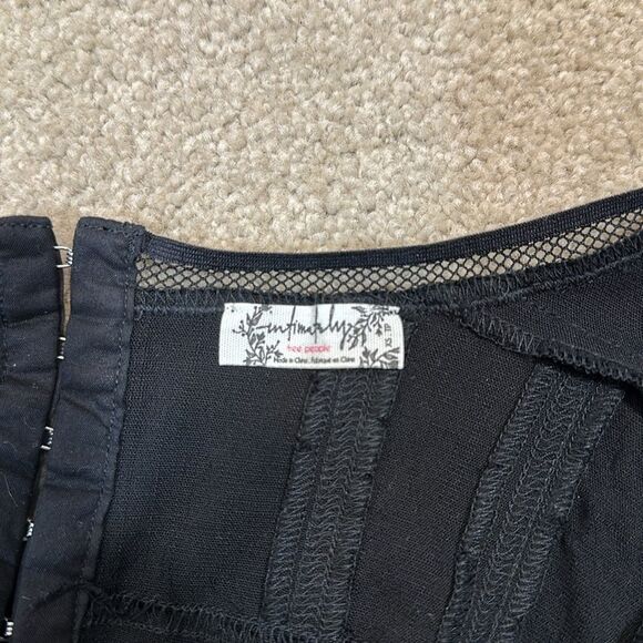 Free People Intimately She's Fancy Longline Brami Bralette Bra Black Goth XS - Picture 7 of 7